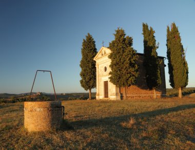 madonna di vitaleta gün batımı ışık Şapel