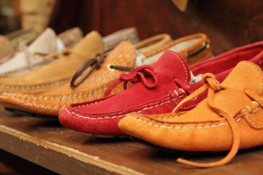 Colorful moccasins style shoes clipart