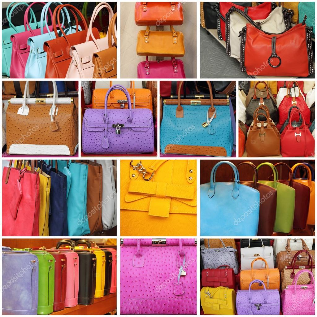 Leather handbags collage — Stock Photo © Malgorzata_Kistryn #54749053