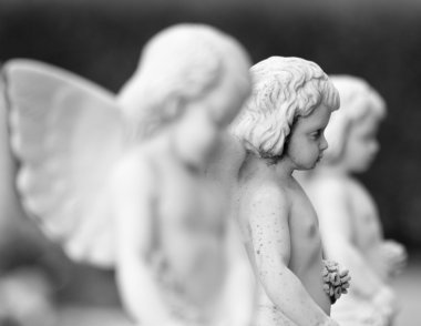 Cemetery angel statues clipart