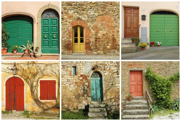 Italian doors collage — Stock Photo, Image