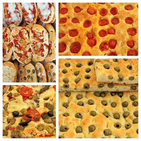 Pizza italiana e focaccia mix — Fotografia de Stock