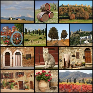 tuscan lifestyle collage clipart