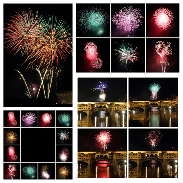 Fireworks collage — Stockfoto