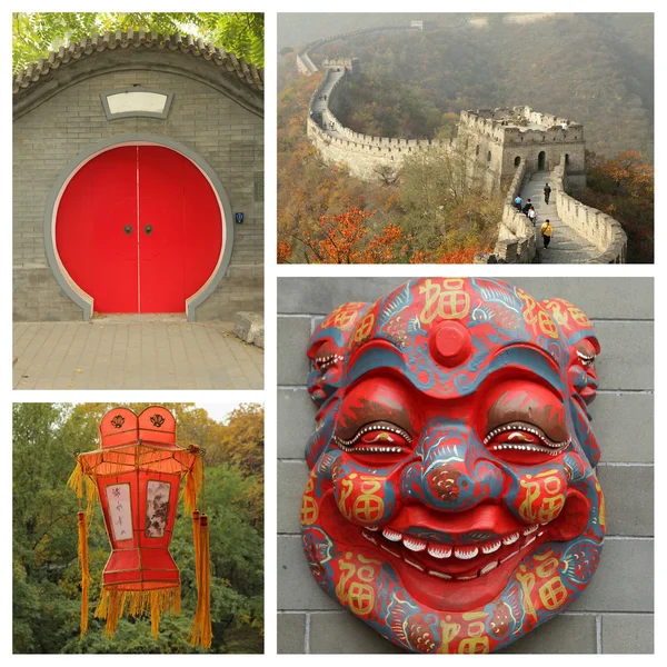 Chinese architectuur collage — Stockfoto