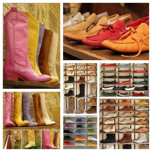 Zapatos de cuero fino collage —  Fotos de Stock