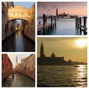 Sunset time in Venice clipart
