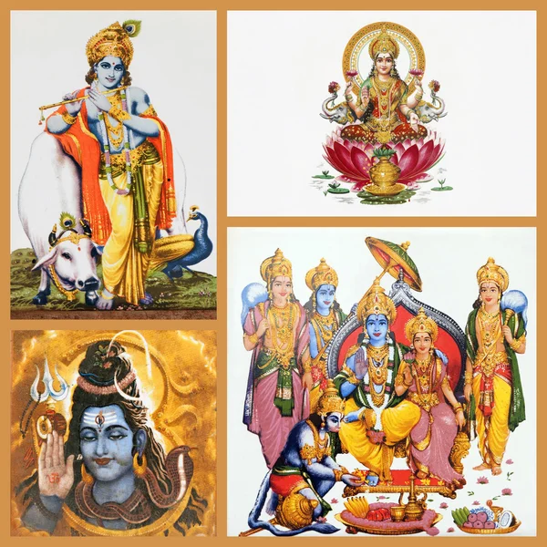 Hindu gods on tiles — Stock Photo, Image