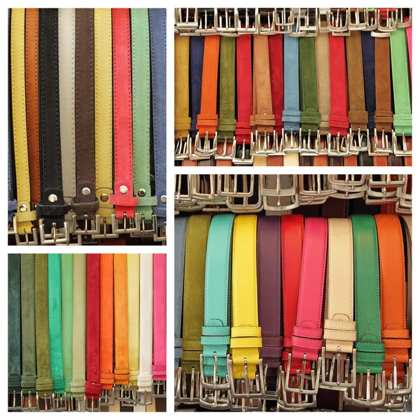 Colorful leather belts — Stock Photo, Image