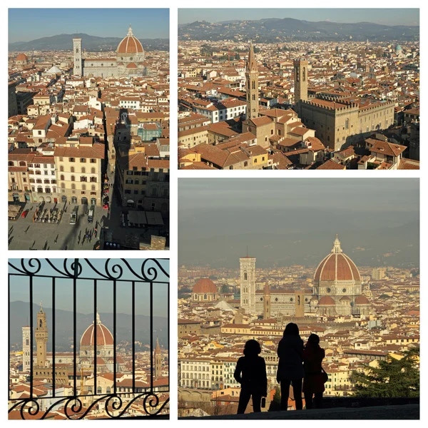 Collage di visite turistiche a Firenze — Foto Stock