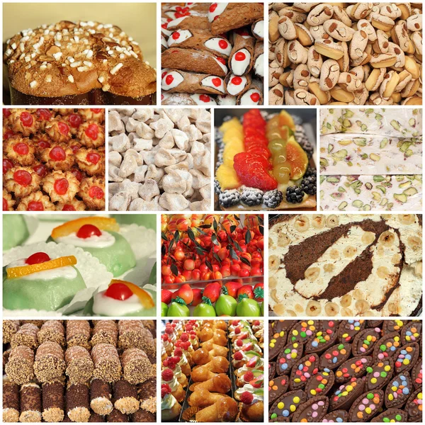 Collage dulces italianos — Foto de Stock