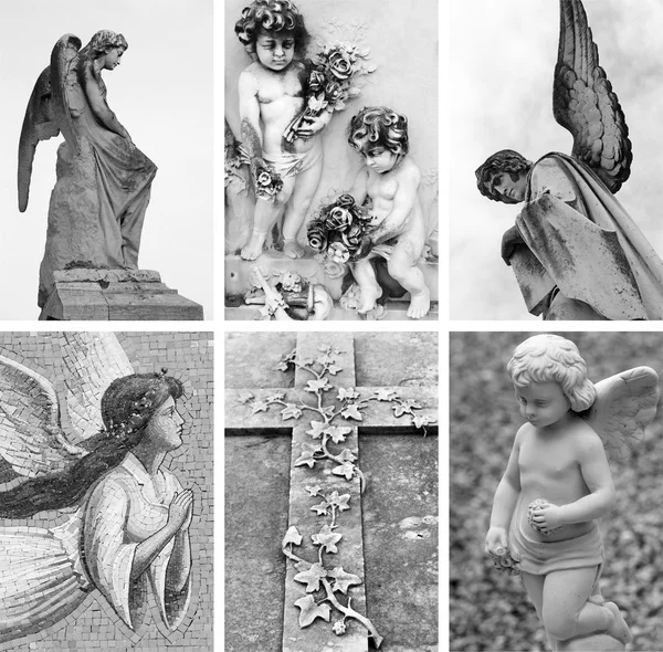 Vintage angels sculptures Royalty Free Stock Images