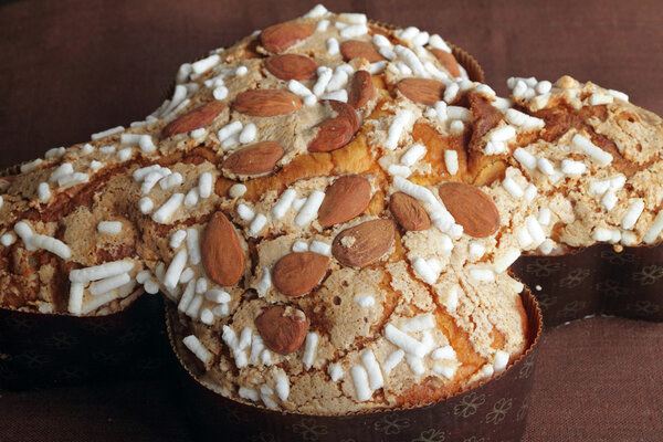 Colomba pasquale topped with sugar