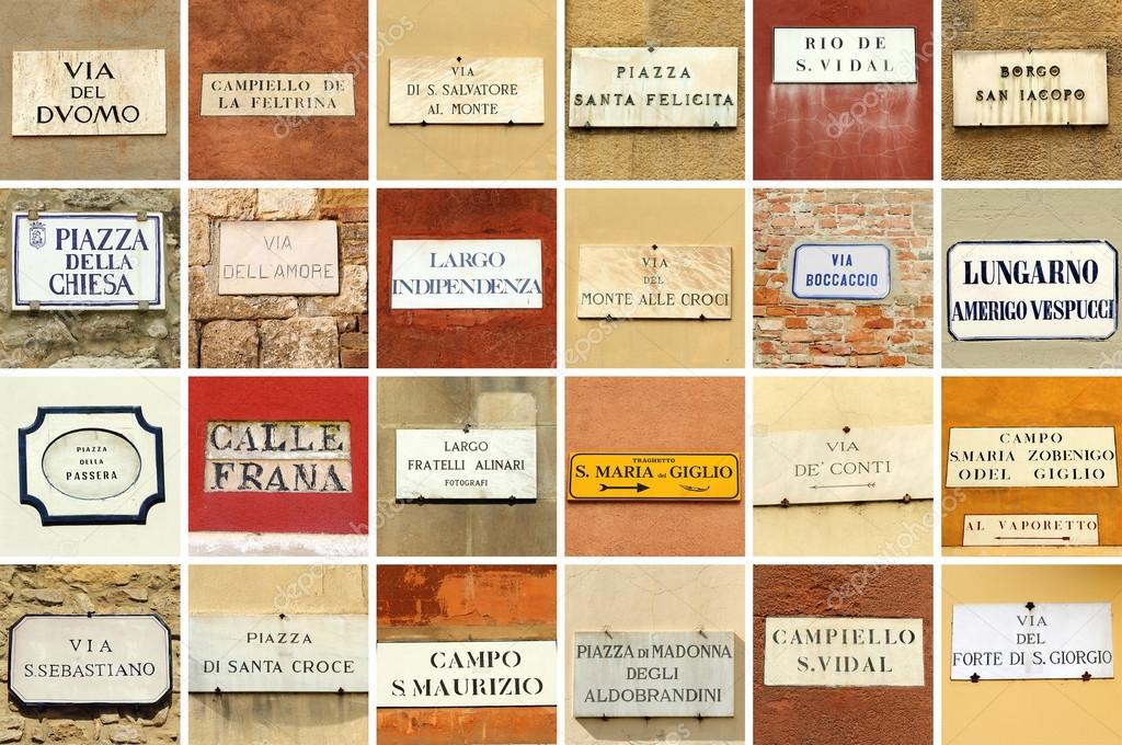 Italian street names