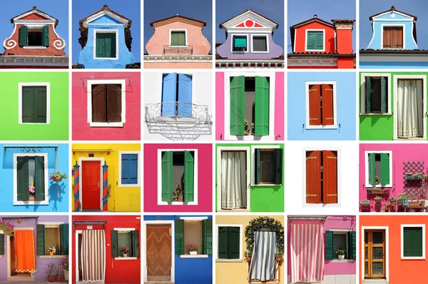 Casas coloridas de muitas imagens — Fotografia de Stock