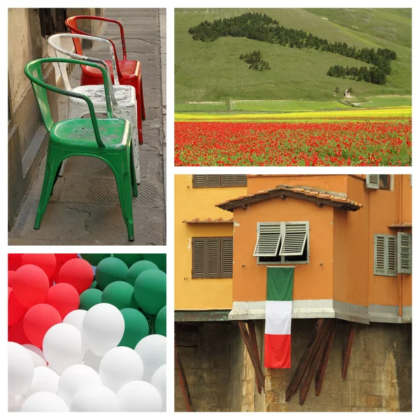 Colagem patriótica nacional italiana — Fotografia de Stock