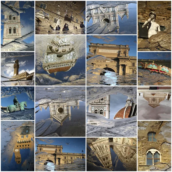 Florenz Kunst Collage von Sehenswürdigkeiten — Stockfoto