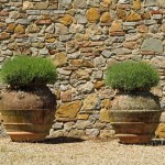 Typical wall planter pots Tuscany Italy style — Stock Photo © ronyzmbow