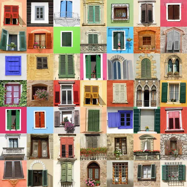 Old fashion windows collage — Stock Photo, Image
