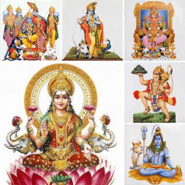 hindu gods collage  clipart