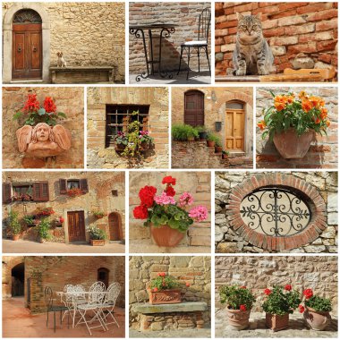 Tuscan yaşam tarzı kolaj