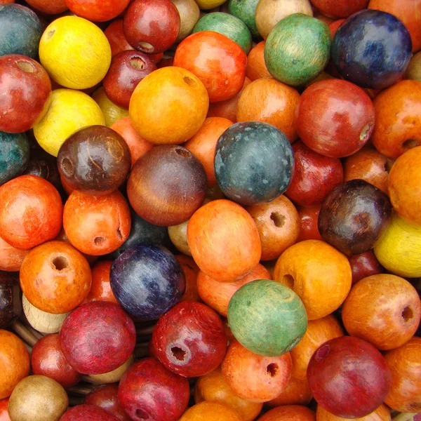Colorful wooden beads — Stock Photo, Image