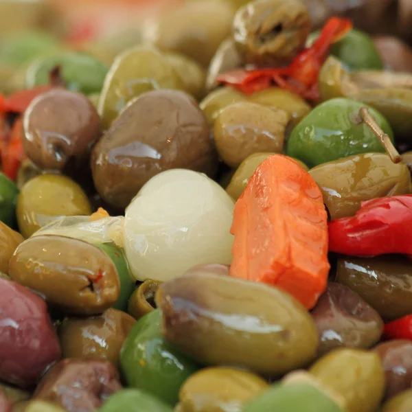 Chutné zelené olivy — Stock fotografie