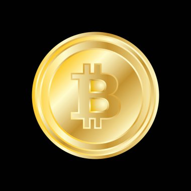 Siyah arka planda şifreli altın sikke. Vektör çizimi. Logolar, yazdırma ürünleri, sayfa ve web dekor veya diğer tasarım için kullan.