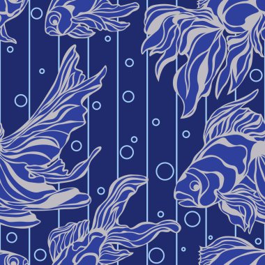 Altın balıkla kusursuz desen. arkaplan