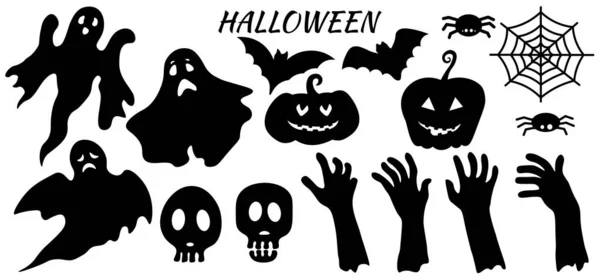 Stickers Voor Het Knippen Van Papier Voor Halloween Vakantie Pompoen — Stockvector