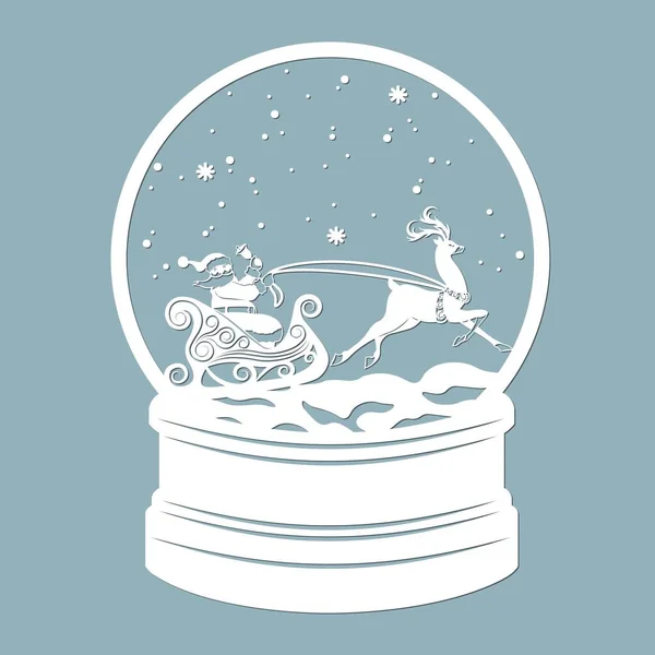 Una Bola Nieve Nieve Adentro Árbol Navidad Con Santa Claus — Archivo Imágenes Vectoriales