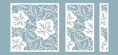 Üzüm yaprakları ya da akçaağaç yaprakları. Gözlük dekorasyonu ve farklı yüzeyler için dekoratif paneller. Lazer kesme şablonu, çizici ve ipek ekran yazdırma