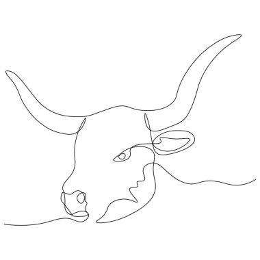 2021 'in boğa sembolünün aralıksız çizimi. Tek satırlık kartpostal. Kayıplar ve takvimler için tatil öğesi. vektör illüstrasyonu...