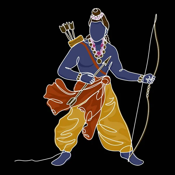 Kresba Spojité Čáry Rama Silueta Bůh — Stockový vektor