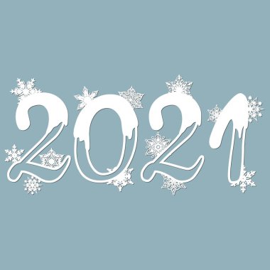 Kar taneleriyle 2021. Lasercut. Lazer kesme ve çizim için şablonu ayarla. Vektör çizimi. Lazer kesim, çömlekçi ve ekran yazdırma deseni...