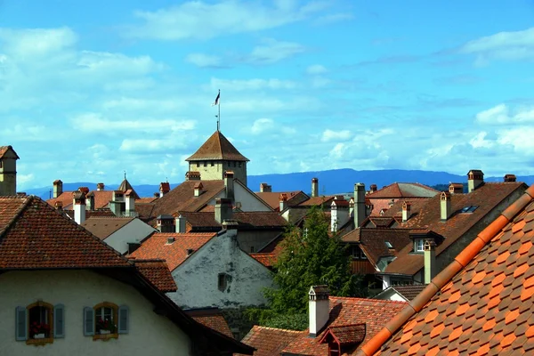 Medeltida staden Murten — Stockfoto