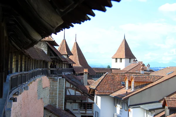 Medeltida staden Murten — Stockfoto