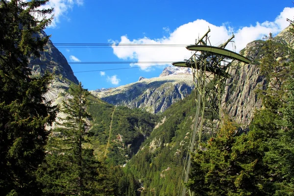 Technische Wartung des Hochgebirges in der Schweiz — Stockfoto