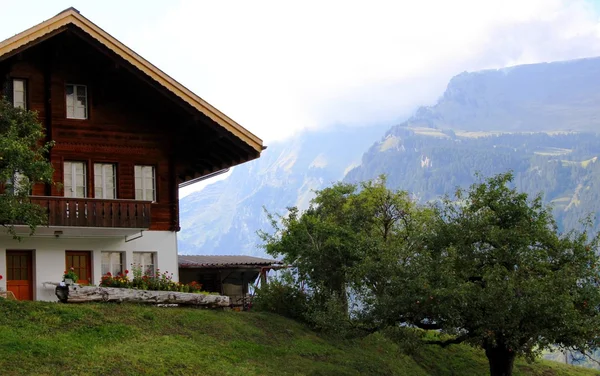 İsviçre Alp çiftlik evi mimari — Stok fotoğraf