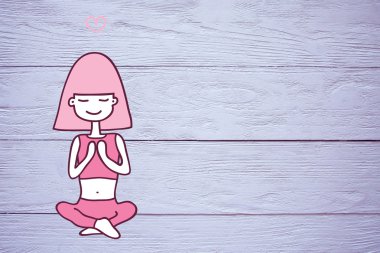 yoga pose içinde oturan sevimli kız