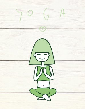 yoga pose içinde oturan sevimli kız