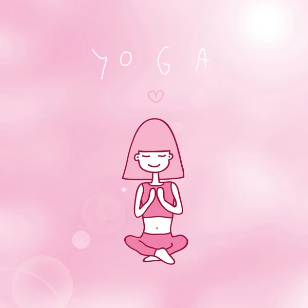 Mignonne fille assise dans la pose de yoga — Photo