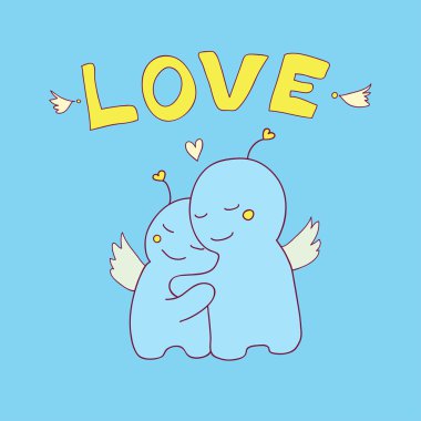 iki sevimli yaratıklar sarılma