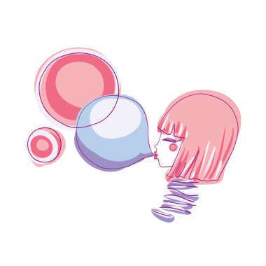 girl and bubble gum clipart