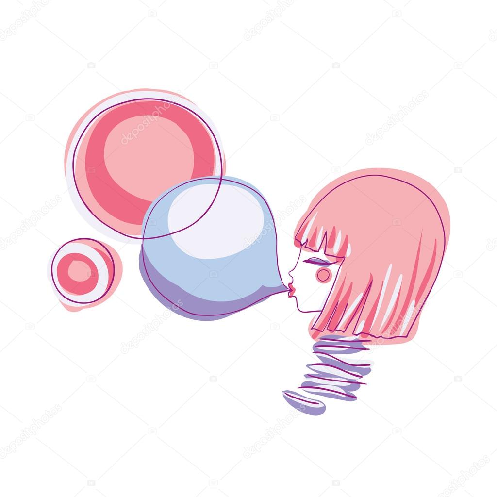 girl and bubble gum