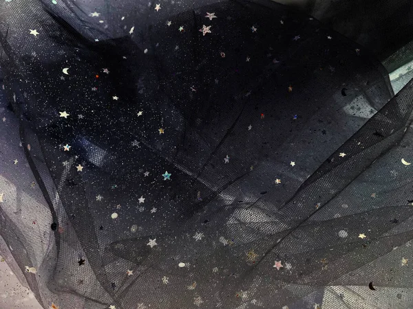 Schönes Hintergrundraster Schwarzer Farbe Mit Leuchtenden Sternen — Stockfoto