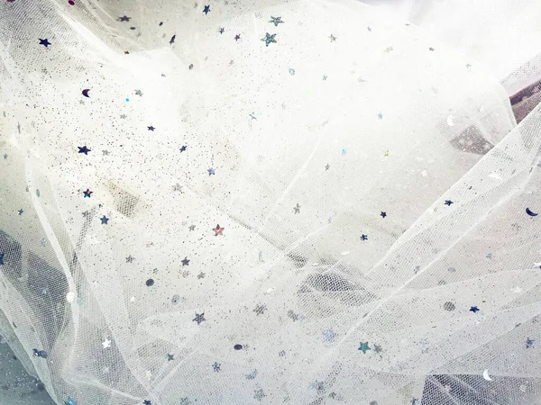 Hermosa Rejilla Fondo Color Blanco Con Estrellas Brillantes — Foto de Stock