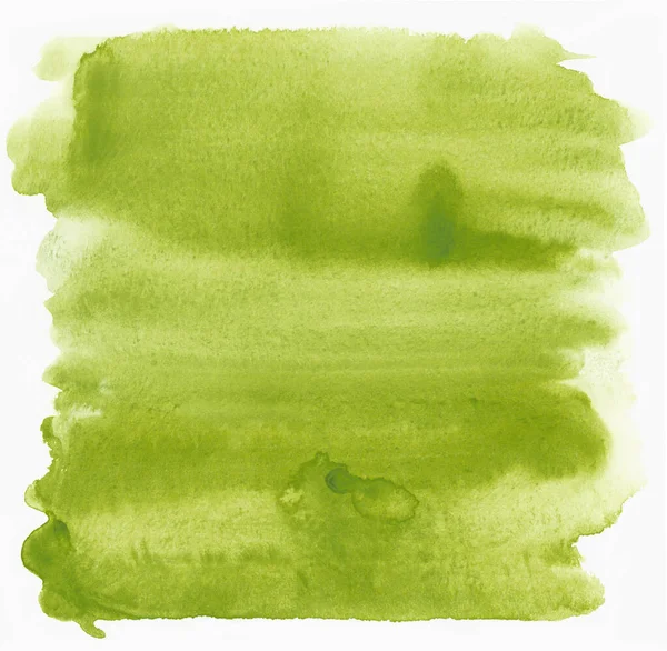 Green Watercolor Spot White Background — Stock Photo, Image