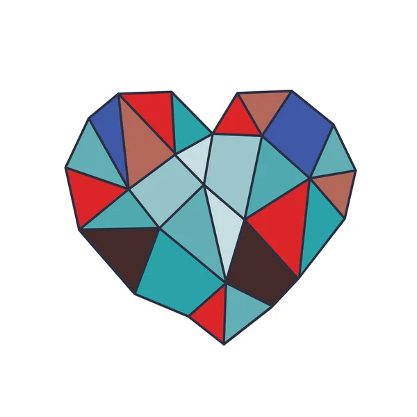 Geometric heart — Stock Vector