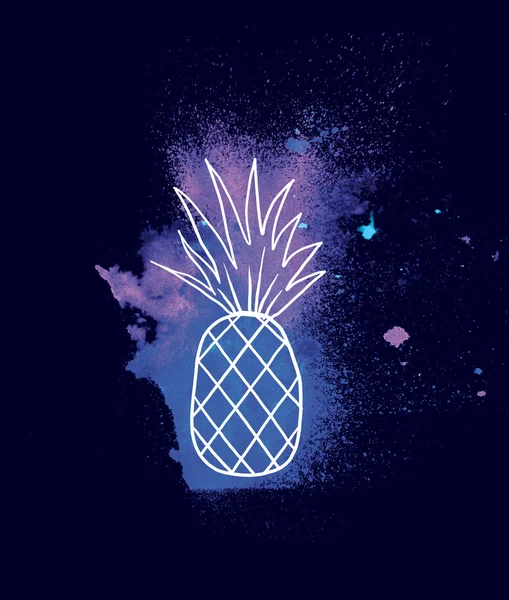 Suluboya ananas — Stok fotoğraf